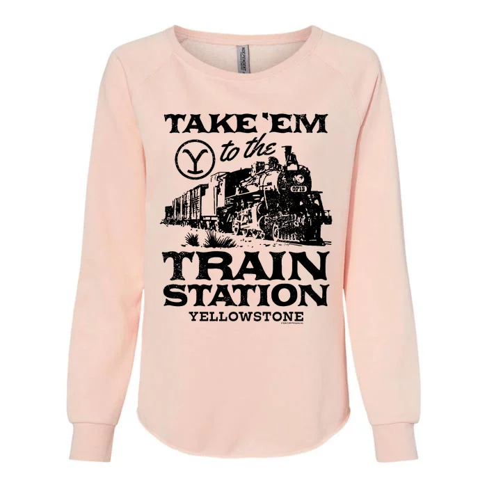 Yellowstone Take Em To The Train Station Womens California Wash Sweatshirt