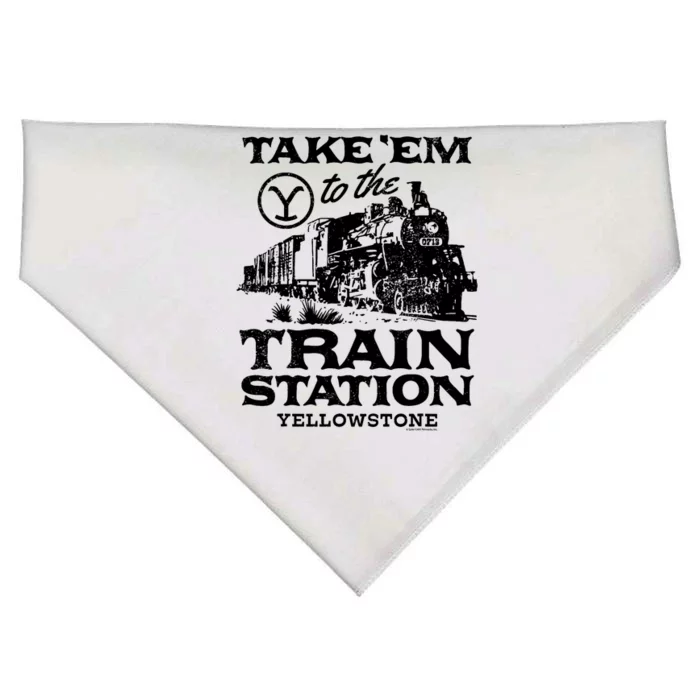 Yellowstone Take Em To The Train Station USA-Made Doggie Bandana