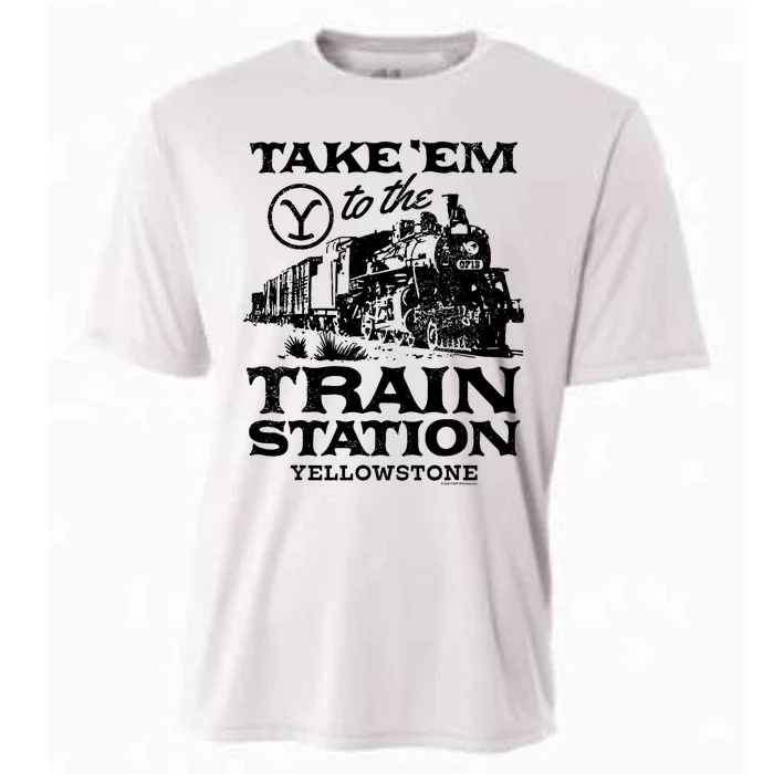 Yellowstone Take Em To The Train Station Cooling Performance Crew T-Shirt