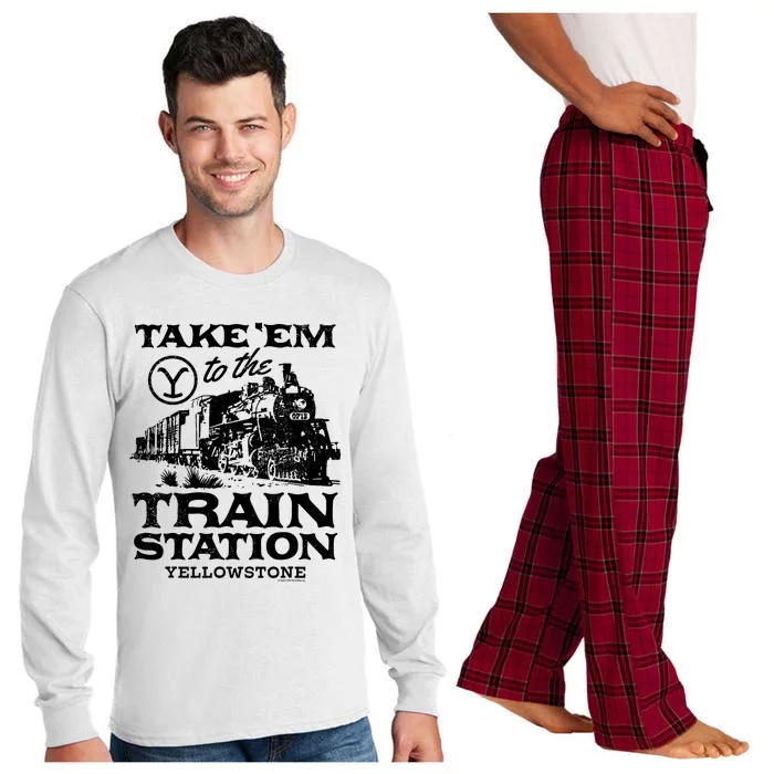 Yellowstone Take Em To The Train Station Long Sleeve Pajama Set