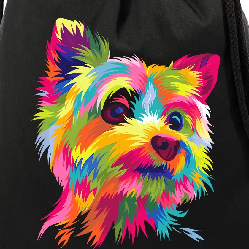 Yorkshire Terrier Funny Yorkie Pop Art Popart Dog Gift Drawstring Bag