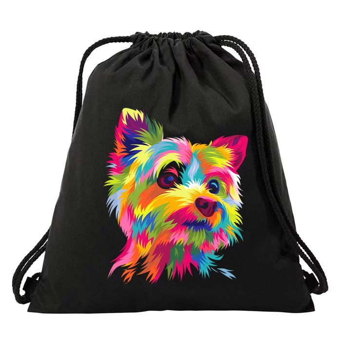 Yorkshire Terrier Funny Yorkie Pop Art Popart Dog Gift Drawstring Bag