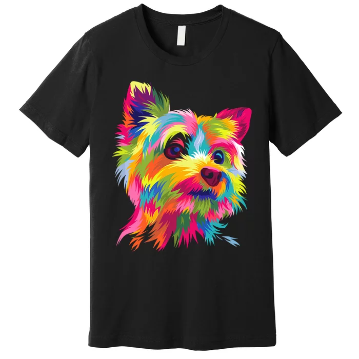 Yorkshire Terrier Funny Yorkie Pop Art Popart Dog Gift Premium T-Shirt