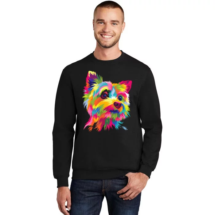 Yorkshire Terrier Funny Yorkie Pop Art Popart Dog Gift Tall Sweatshirt