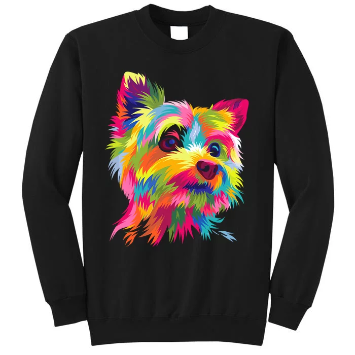 Yorkshire Terrier Funny Yorkie Pop Art Popart Dog Gift Tall Sweatshirt