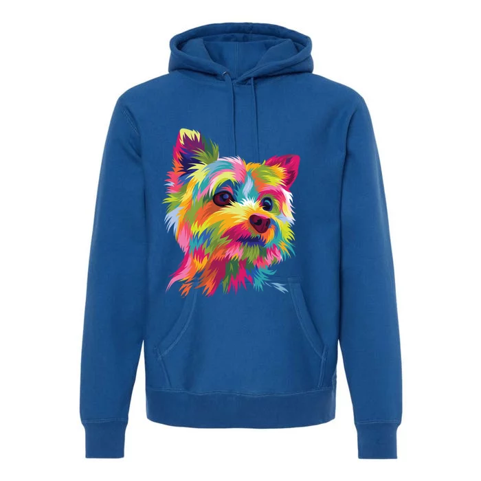 Yorkshire Terrier Funny Yorkie Pop Art Popart Dog Gift Premium Hoodie