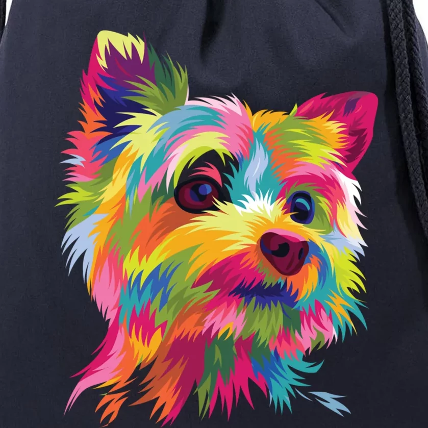 Yorkshire Terrier Funny Yorkie Pop Art Popart Dog Gift Drawstring Bag