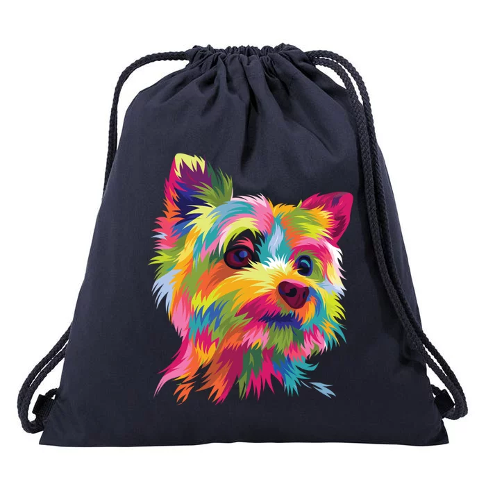 Yorkshire Terrier Funny Yorkie Pop Art Popart Dog Gift Drawstring Bag