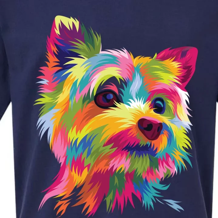 Yorkshire Terrier Funny Yorkie Pop Art Popart Dog Gift Sueded Cloud Jersey T-Shirt