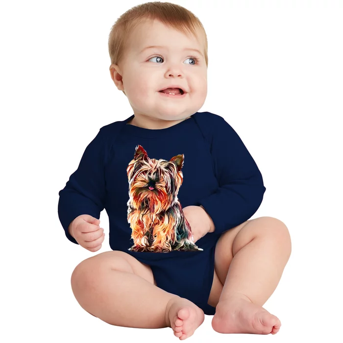 Yorkshire Terrier Gorgeous Pet Yorkie Dog Lover Meaningful Gift Baby Long Sleeve Bodysuit