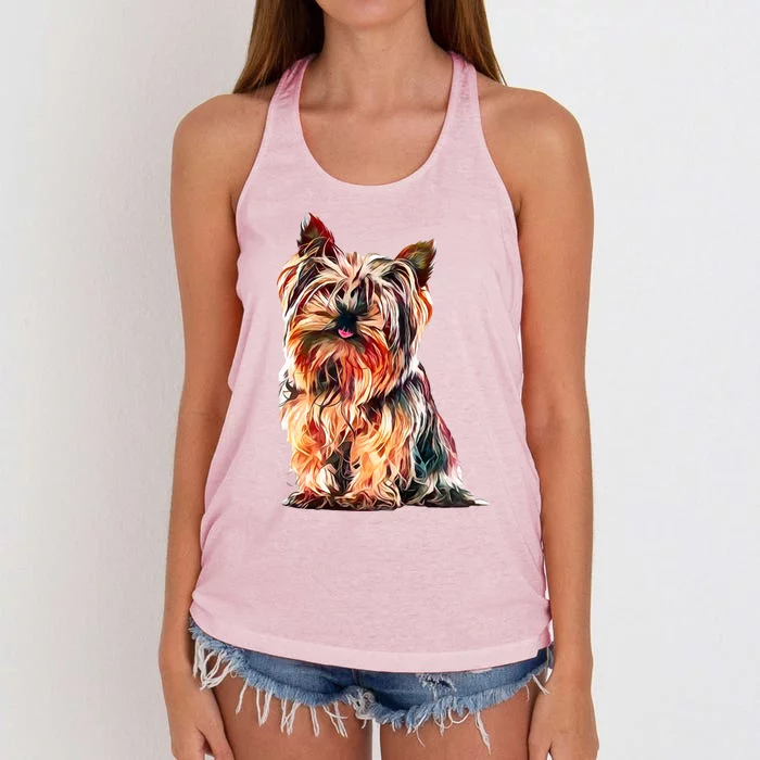 Yorkshire Terrier Gorgeous Pet Yorkie Dog Lover Meaningful Gift Women's Knotted Racerback Tank