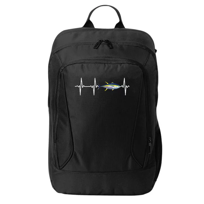 Yellowfin Tuna Heartbeat For Saltwater Fish Fishing Lovers City Backpack