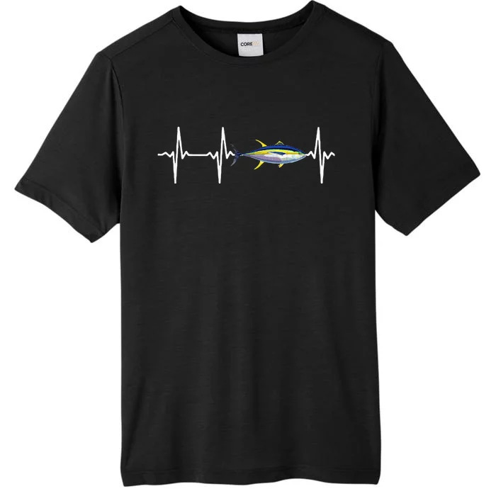 Yellowfin Tuna Heartbeat For Saltwater Fish Fishing Lovers ChromaSoft Performance T-Shirt