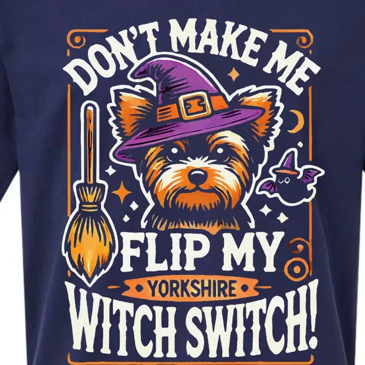 Yorkshire Terrier Halloween Costume Flip My Witch Switch Sueded Cloud Jersey T-Shirt