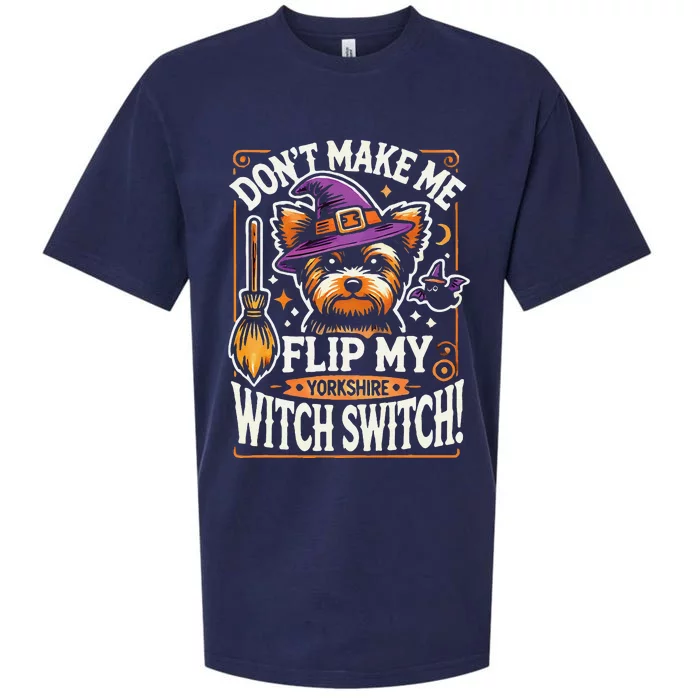 Yorkshire Terrier Halloween Costume Flip My Witch Switch Sueded Cloud Jersey T-Shirt