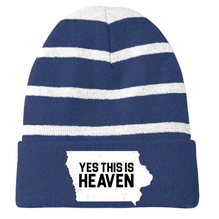 Yes This Is Heaven Iowa State Striped Beanie with Solid Band