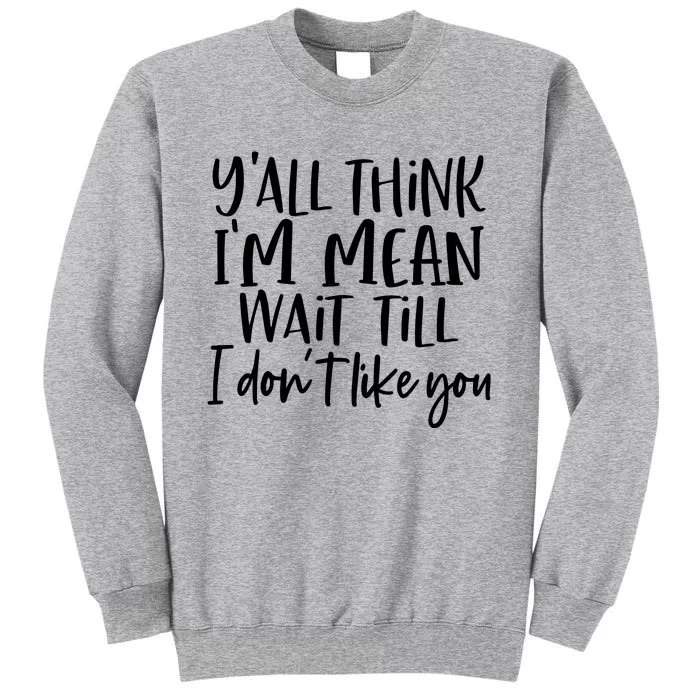 You Think I Am Mean Wait Till I Dont Like You Tall Sweatshirt