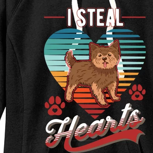 Yorkshire Terrier I Steal Hearts Valentines Day Yorkie Gift Women's Fleece Hoodie