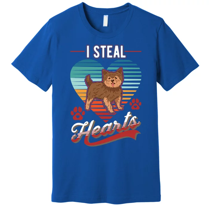 Yorkshire Terrier I Steal Hearts Valentines Day Yorkie Gift Premium T-Shirt