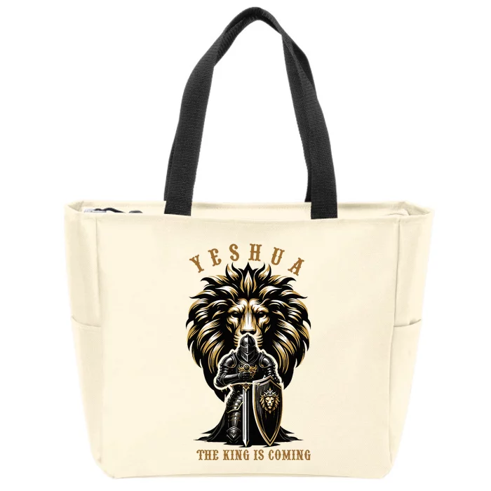 Yeshua The King Is Coming Jesus Christ Christian Verse Bible Zip Tote Bag