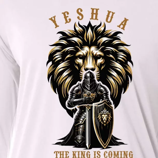 Yeshua The King Is Coming Jesus Christ Christian Verse Bible Cooling Performance Long Sleeve Crew