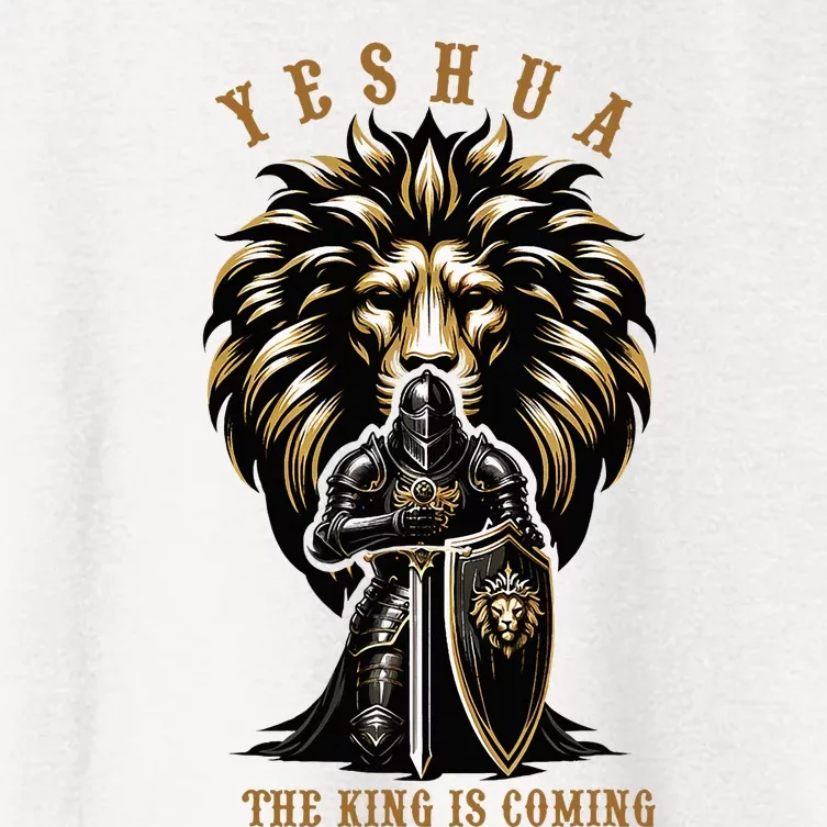 Yeshua The King Is Coming Jesus Christ Christian Verse Bible Women's Crop Top Tee