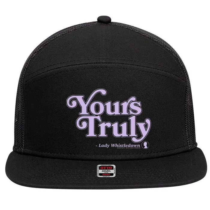 Yours Truly Lady Whistledown 7 Panel Mesh Trucker Snapback Hat