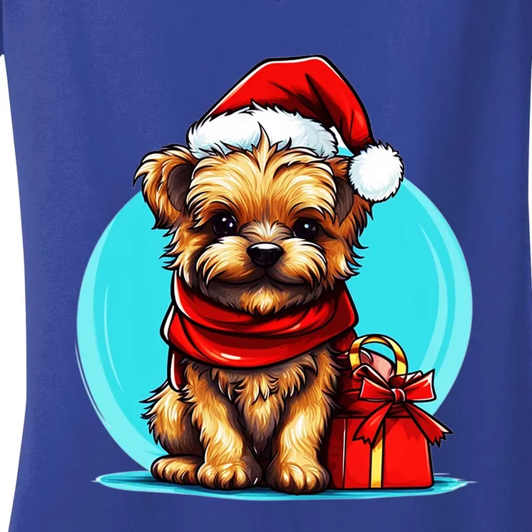 Yorkshire Terrier Lovers Christmas Cute Yorkshire Terrier Cute Gift Women's V-Neck T-Shirt