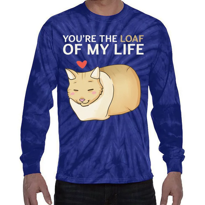 You're The Loaf Of My Life Funny Cat Valentine's Day Cute Tie-Dye Long Sleeve Shirt