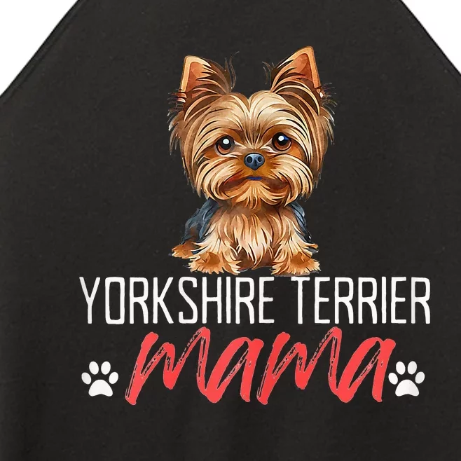 Yorkshire Terrier Mama Funny Dog Mom Pet Lover Mother's Day Women’s Perfect Tri Rocker Tank