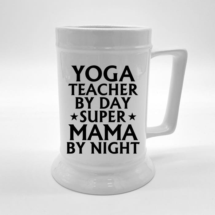 Yoga Teacher Mom Mama Gift Funny Gift Front & Back Beer Stein