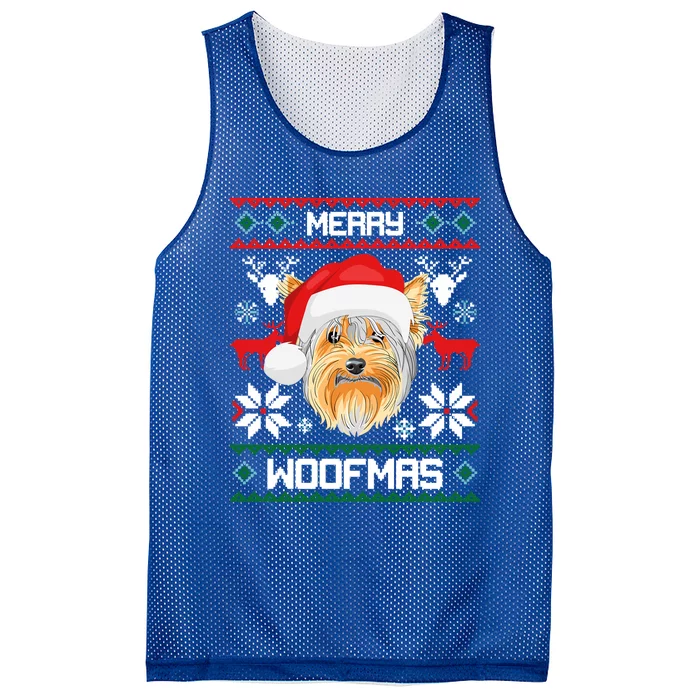 Yorkshire Terrier Merry Woofmas Gift For Christmas Xmas Great Gift Mesh Reversible Basketball Jersey Tank