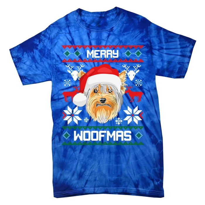 Yorkshire Terrier Merry Woofmas Gift For Christmas Xmas Great Gift Tie-Dye T-Shirt