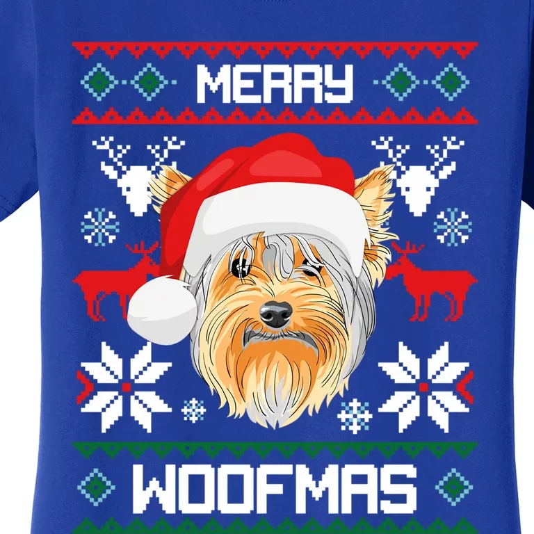 Yorkshire Terrier Merry Woofmas Gift For Christmas Xmas Great Gift Women's T-Shirt