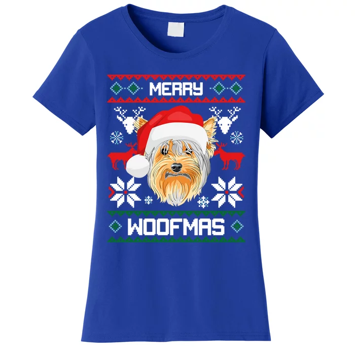 Yorkshire Terrier Merry Woofmas Gift For Christmas Xmas Great Gift Women's T-Shirt