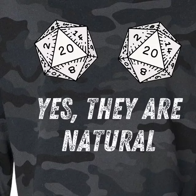 Yes TheyRe Natural D20 20 Dice Funny Rpg Board Gamer Humor Cropped Pullover Crew