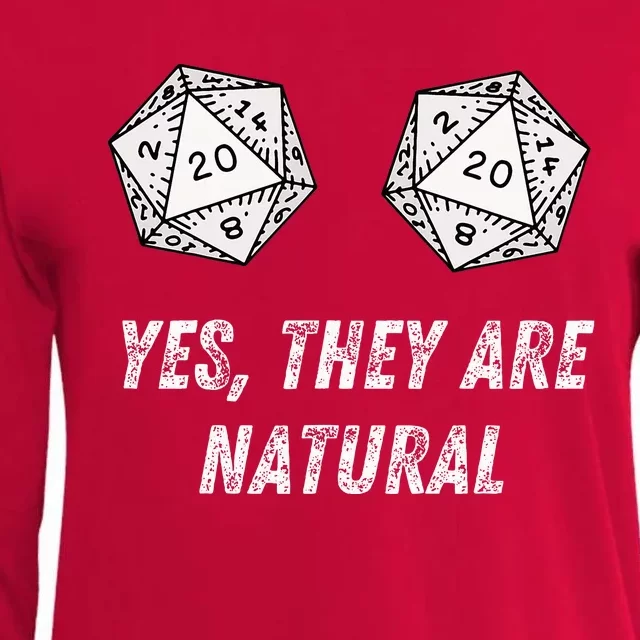 Yes TheyRe Natural D20 20 Dice Funny Rpg Board Gamer Humor Womens Cotton Relaxed Long Sleeve T-Shirt