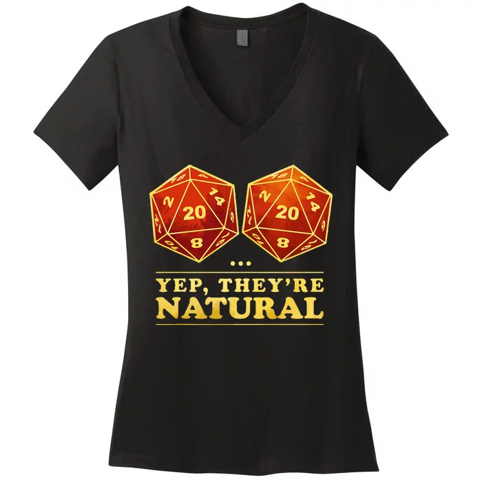 Yes TheyRe Natural D20 Women's V-Neck T-Shirt