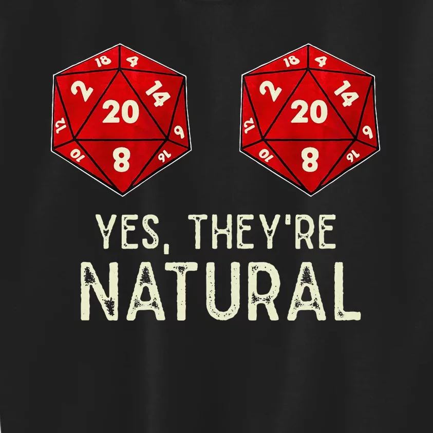 Yes They're Natural D20 Dice Funny Kids Sweatshirt