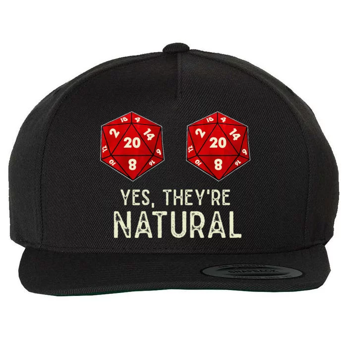 Yes They're Natural D20 Dice Funny Wool Snapback Cap