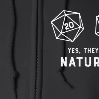 Yes they're Natural 20 d20 dice funny RPG gamer Full Zip Hoodie