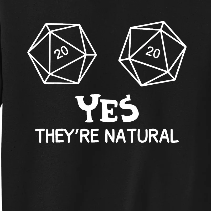 Yes, They're Natural D20 Dice Funny PRG Gamer Sweatshirt