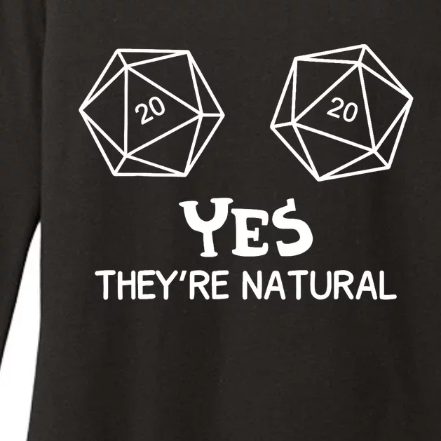 Yes, They're Natural D20 Dice Funny PRG Gamer Womens CVC Long Sleeve Shirt