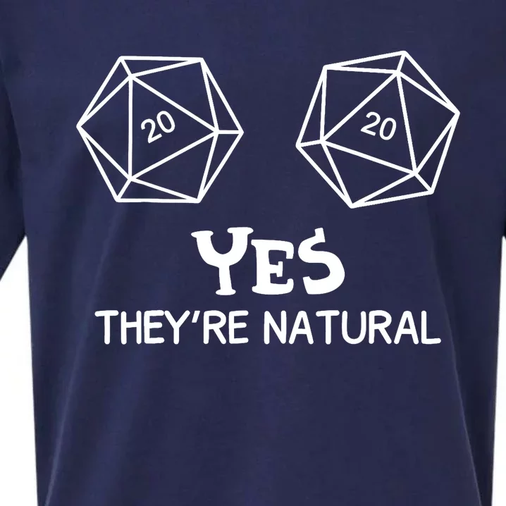 Yes, They're Natural D20 Dice Funny PRG Gamer Sueded Cloud Jersey T-Shirt