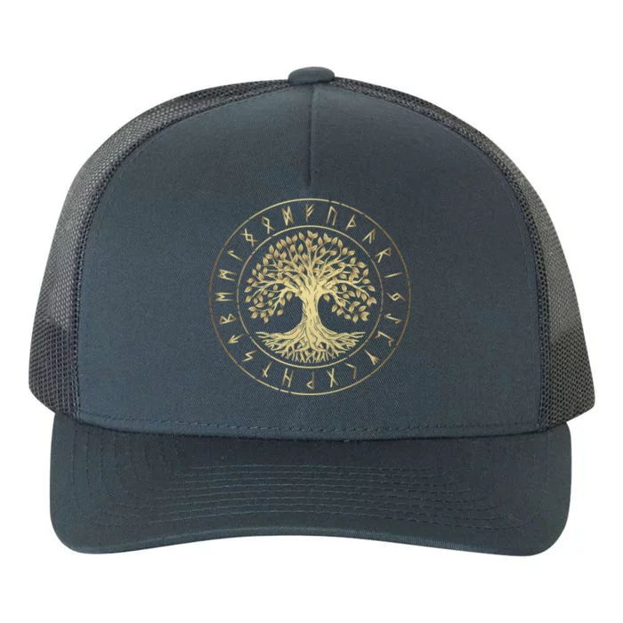 Yggdrasil Tree Of Life Viking Runes Gift Yupoong Adult 5-Panel Trucker Hat