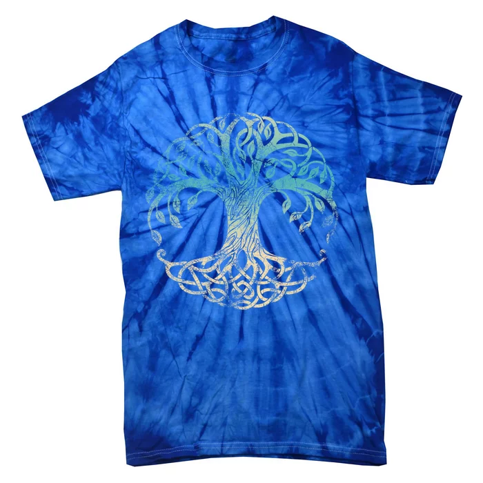 Yggdrasil Tree Of Life Norse Viking Symbol Worn Color Gift Tie-Dye T-Shirt