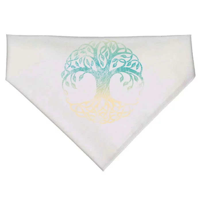 Yggdrasil Tree Of Life Norse Viking Symbol Worn Color Gift USA-Made Doggie Bandana