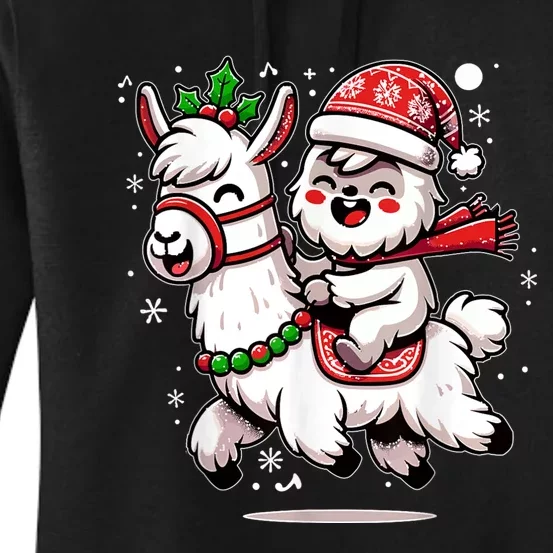 Yeti To Party With Cute Llama Christmas Pajama Xmas Women's Pullover Hoodie