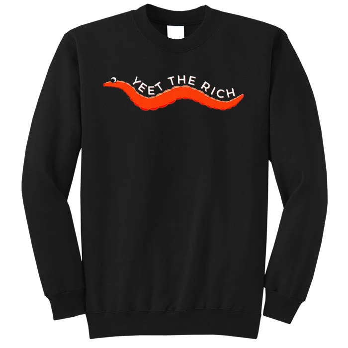 Yeet The Rich Funny Orange Anti Capitalist Worm Off String Sweatshirt