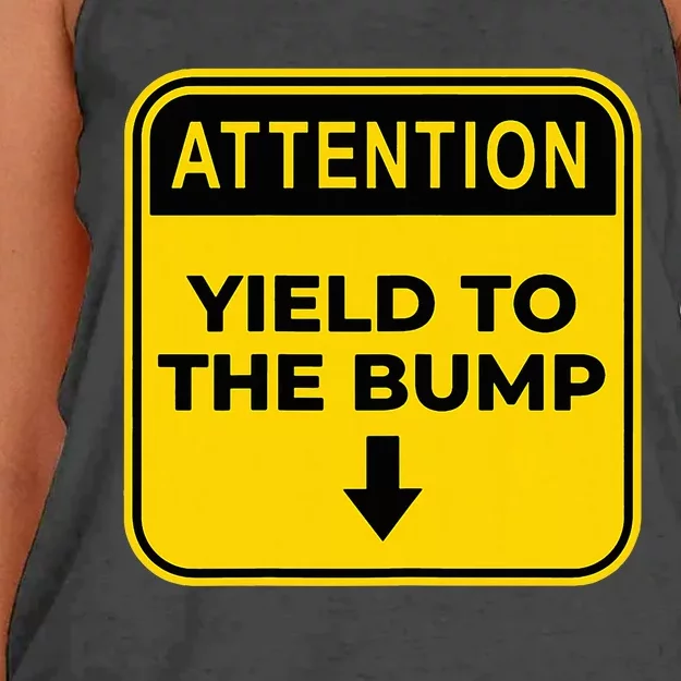 Yield To The Bump Funny Halloween Costume Pregnant Baby Bump Women's Knotted Racerback Tank